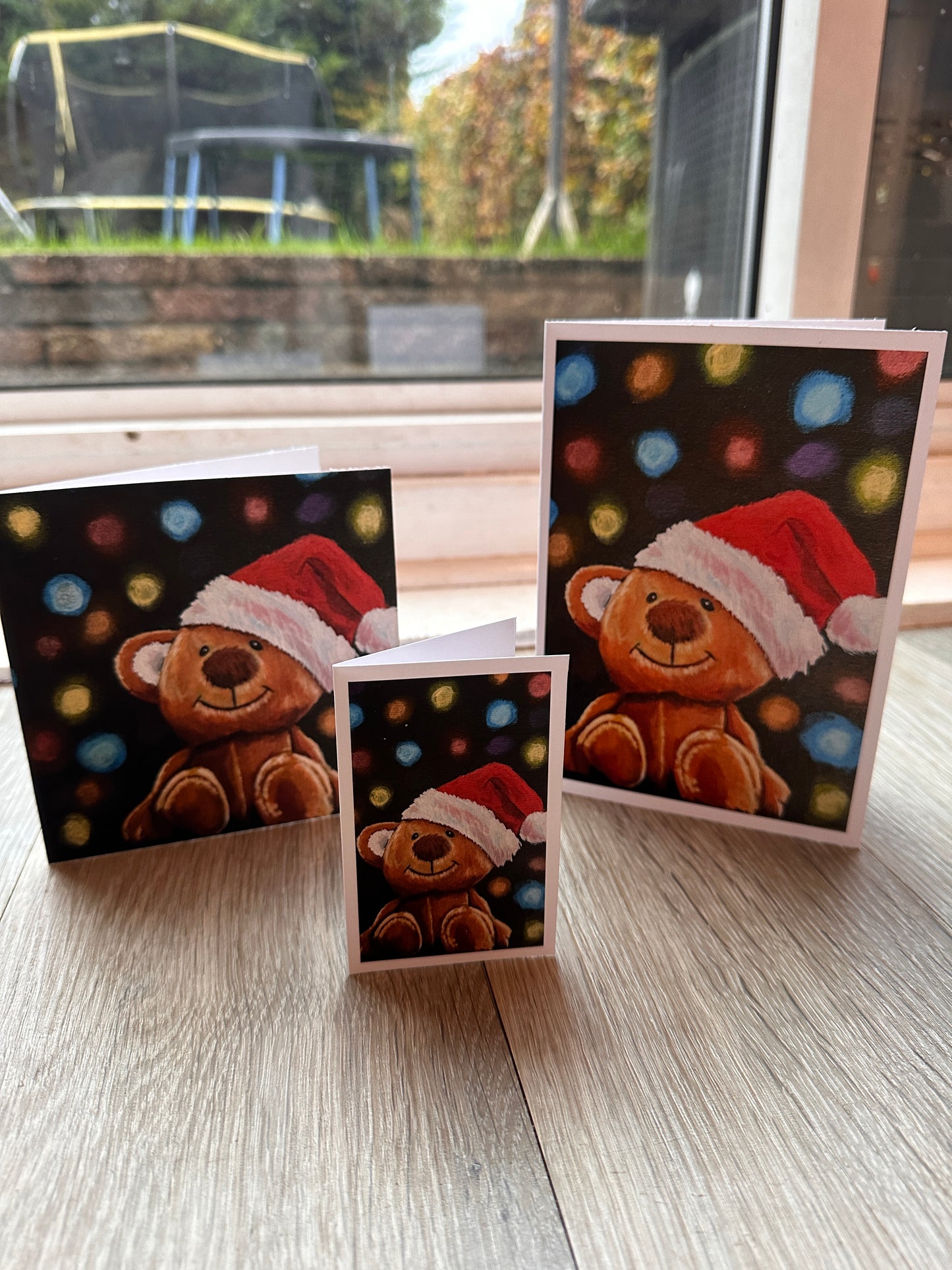 Fairy Light Teddy Bear Christmas Greeting cards & Prints