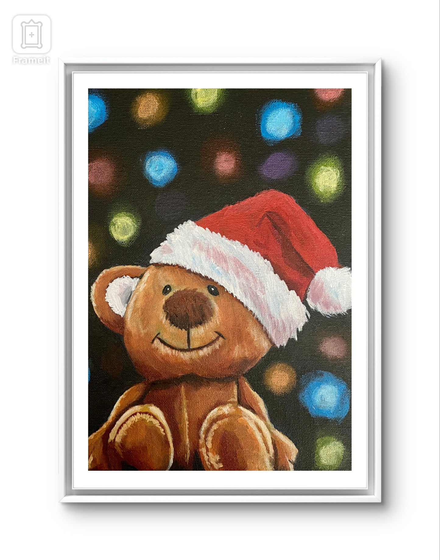 Fairy Light Teddy Bear Christmas Greeting cards & Prints