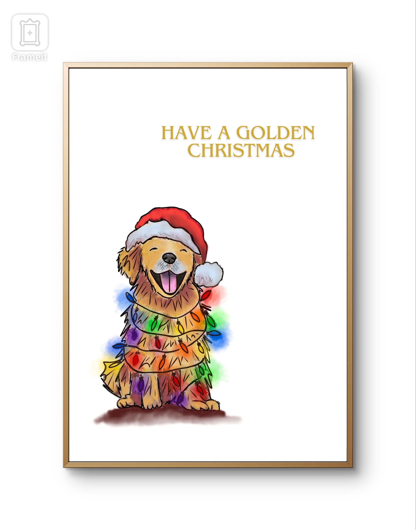 Golden Retriever Christmas Greeting cards & Prints