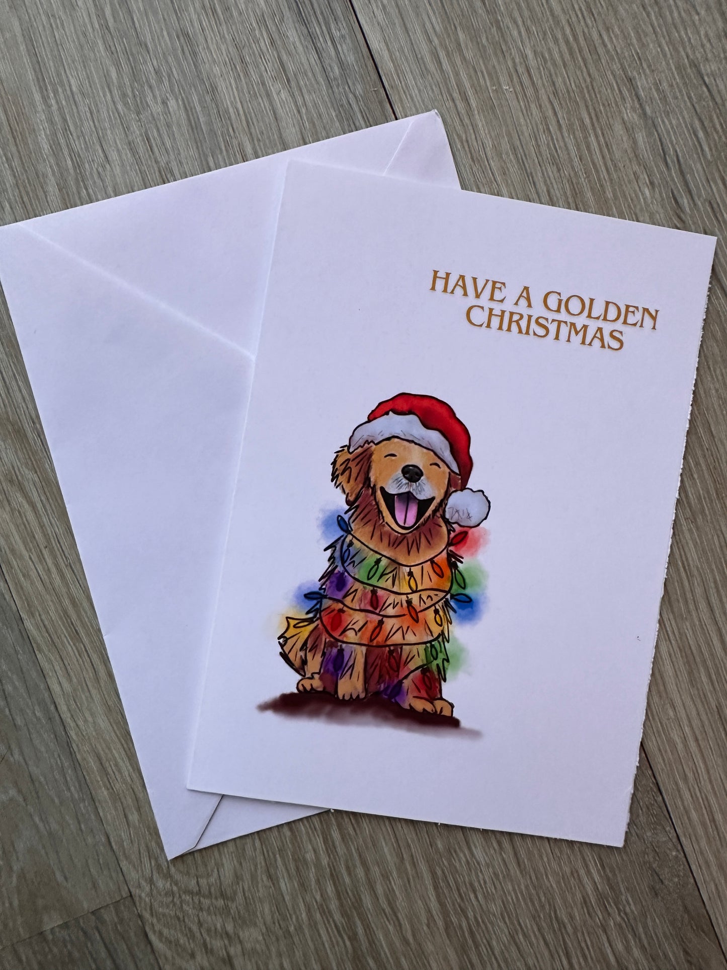 Golden Retriever Christmas Greeting cards & Prints